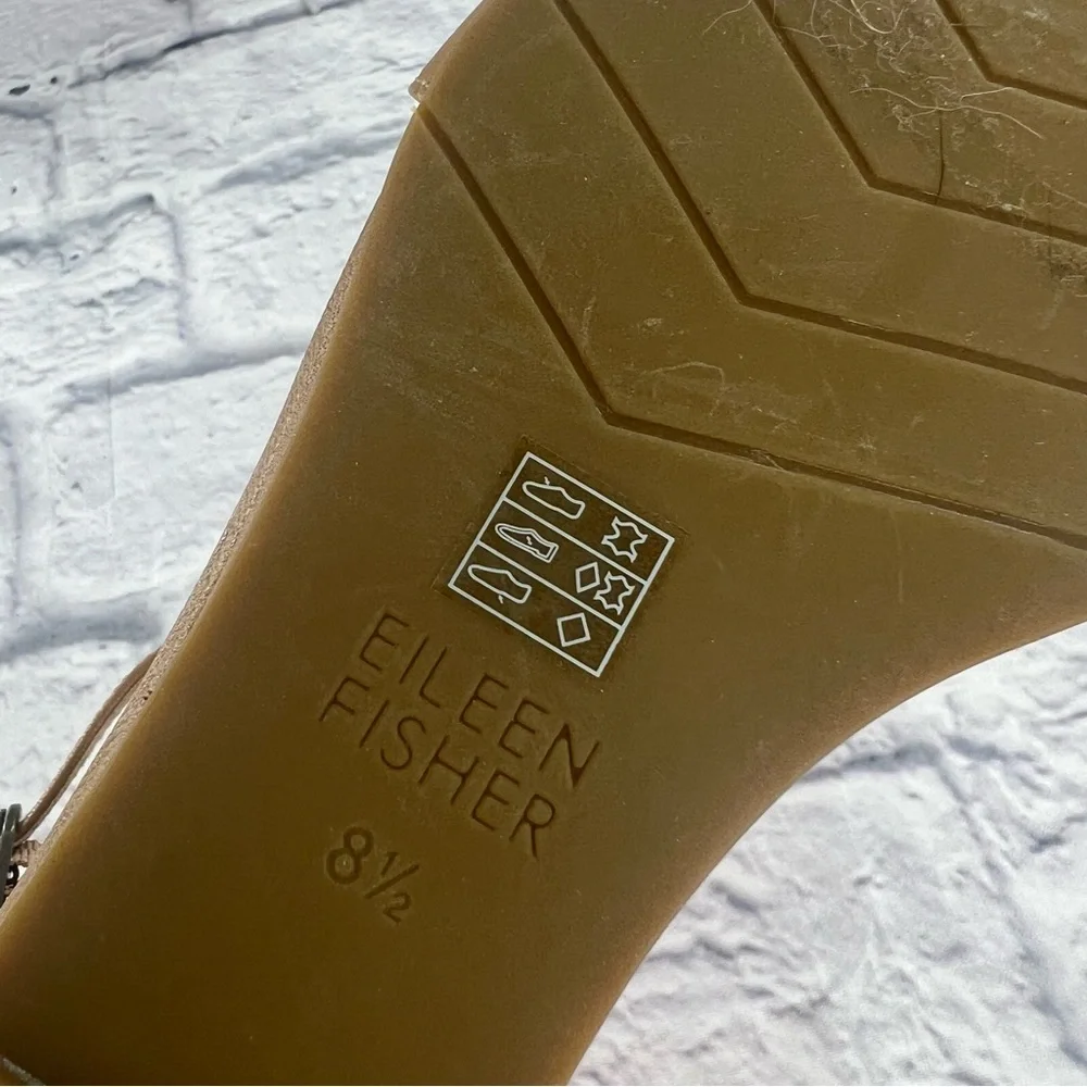 NWOT Eileen Fisher Nude Wedge Sandals